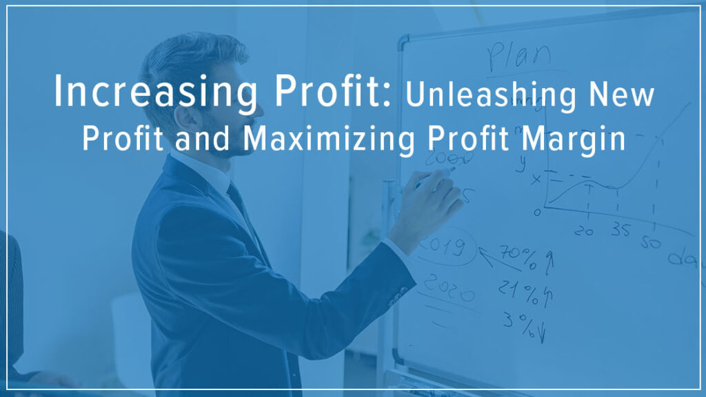 Increasing Profit and Profit Margin, man at white board writing out an equation with a graph chart to illustrate the equation.